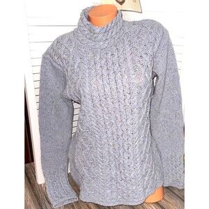 Aran Sweater Market Womens XL Cable Knit Cashmere Blend Wool Ireland NEW